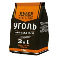 Уголь древесный 10 л GRILL & BBQ бум/уп