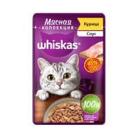 Влажный корм 75гр Whiskas Курица в соусе м/уп