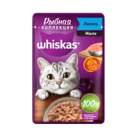 Влажный корм 75гр Whiskas Желе с лососем м/уп